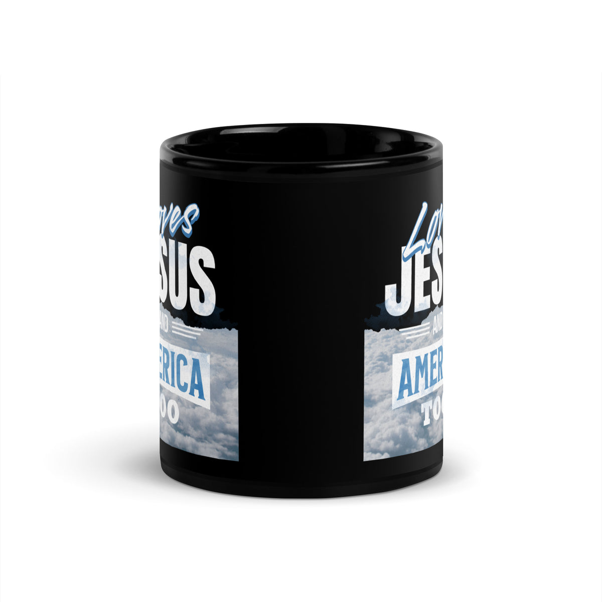 Loves Jesus and America Too Mug