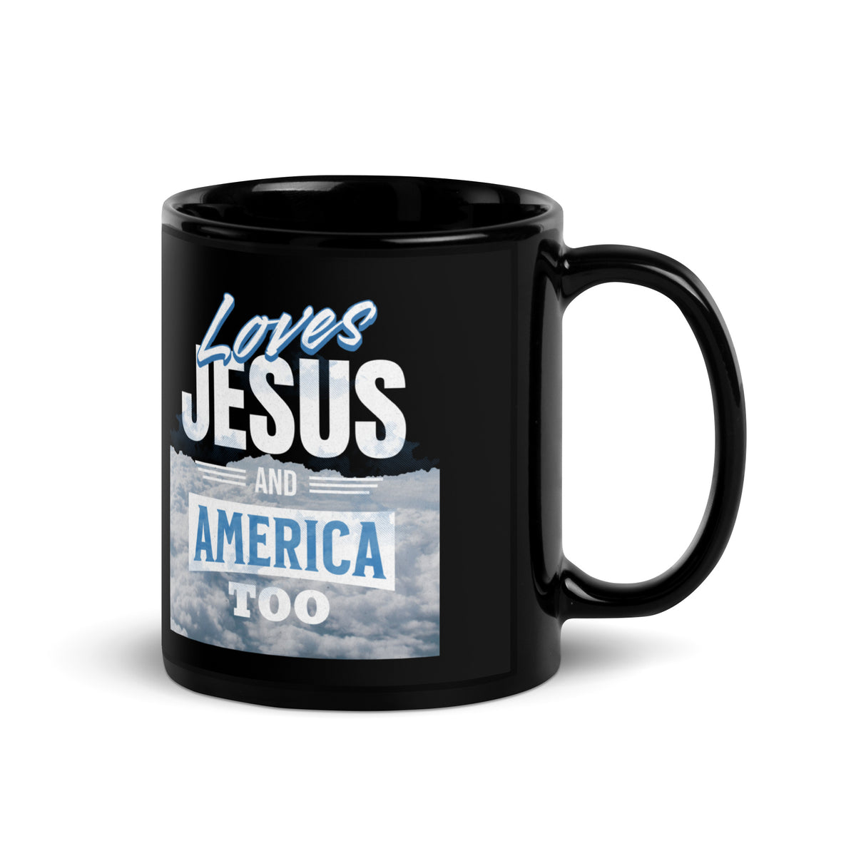 Loves Jesus and America Too Mug